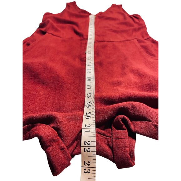 Womens Sleeveless Burgundy Button-Front Romper W Pockets 80%Viscose & 20%Linen M - Picture 11 of 12